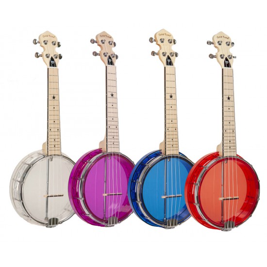 LG-A Gold Tone Little Gem (Amethyst): See-Through Banjo-Ukulele