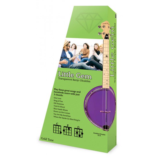 LG-A Gold Tone Little Gem (Amethyst): See-Through Banjo-Ukulele