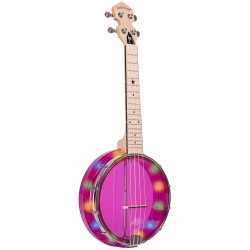 LG-A-Lights Gold Tone Lightup Little Gem (Amethyst): See-Through Banjo-Ukulele with Lights