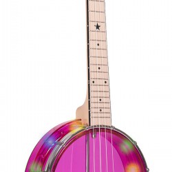 LG-A-Lights Gold Tone Lightup Little Gem (Amethyst): See-Through Banjo-Ukulele with Lights